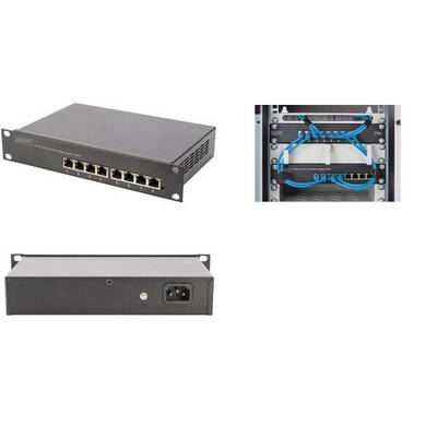 DIGITUS - 8-Port Gigabit PoE Netzwerkswitch, 10 Zoll, L2 managed, 80 W, af/at-5