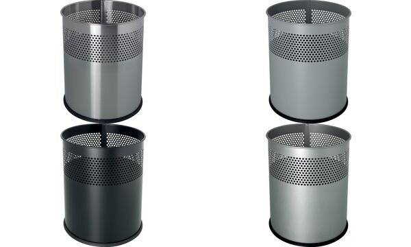 Papierkorb 26x31,5cm 15l rund Metall schwarz-2