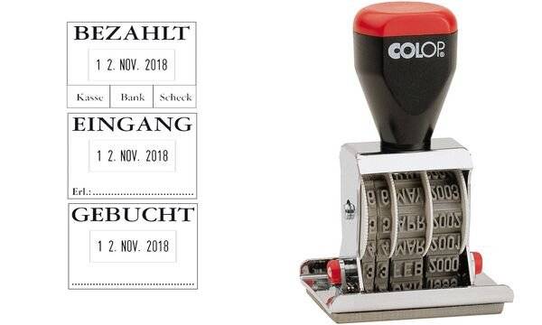COLOP Datumstempel 04060 L2 "BEZAHLT", mit Textplatte (62518045)