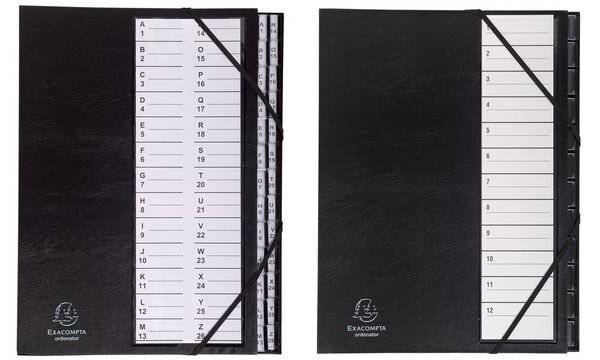 Exacompta Ordnungsmappe Deckel Gummizug dehnbar 26 Fächer A-Z A4 Schwarz 621765E-5
