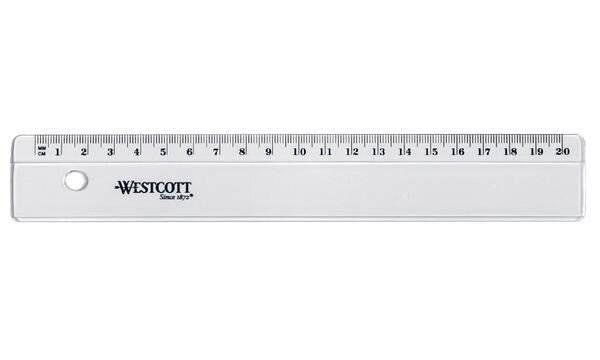 WESTCOTT Flachlineal, aus Kunststoff, Länge: 500 mm (62350189)