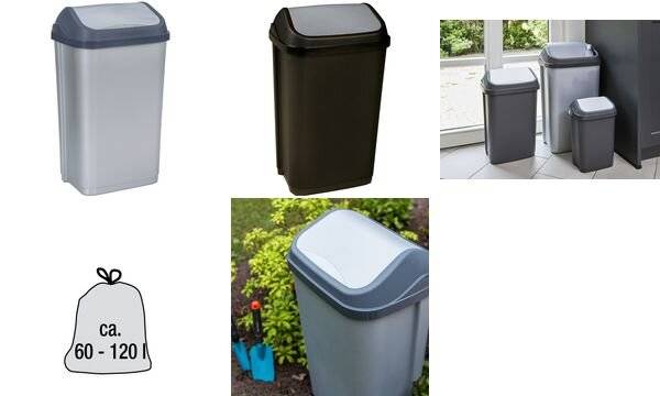 keeeper Abfalleimer "swantje", 50 Liter, silber / anthrazit-2