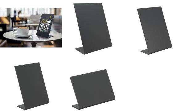 Securit Tischaufsteller L-SHAPE, DIN A8, schwarz-2