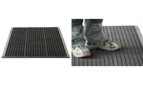 Arbeitsplatzbodenbelag YOGA GRIP BASIC Fertigmatte L1500xB900mm schwarz Naturkau-2