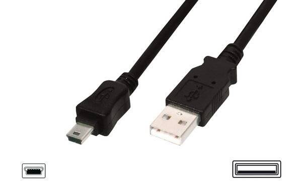 DIGITUS USB 2.0 Mini Kabel, USB-A - 5 Pol Mini USB-B, 1,8 m (11005462)-0