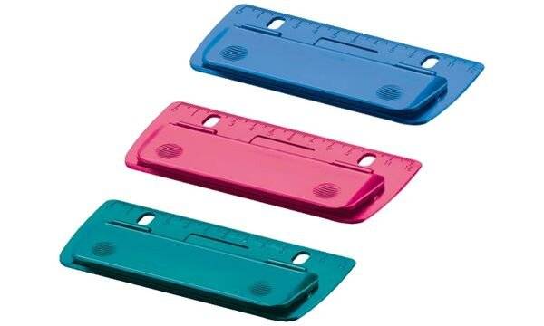 Mini-Taschenlocher Color Blocking Kunststoff 2 Blatt farbig sortiert-4