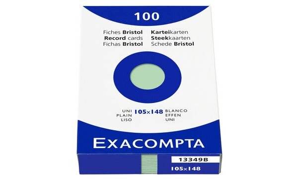 EXACOMPTA Karteikarten, DIN A6, blanko, azurblau (8700899)-0