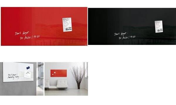 Magnetboard Artverum 1.300x550x15mm Glas schwarz-3