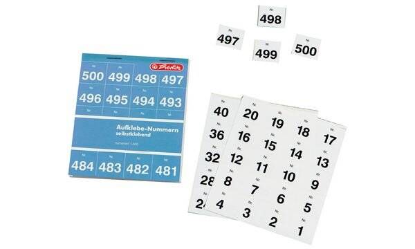 Aufklebenummern 1-500 weiß selbstklebend-1