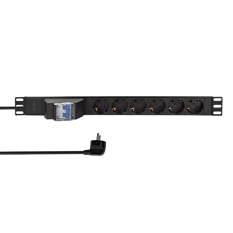 Professional 19" Steckdosenleiste 6-fach mit 2-pol-0