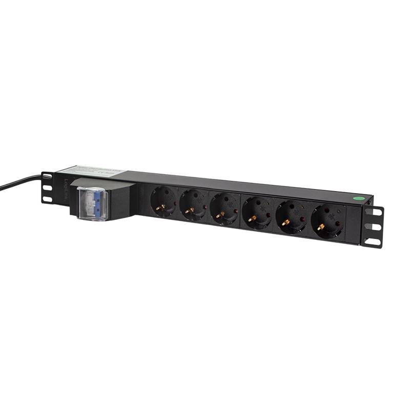 Professional 19" Steckdosenleiste 6-fach mit 2-pol-1