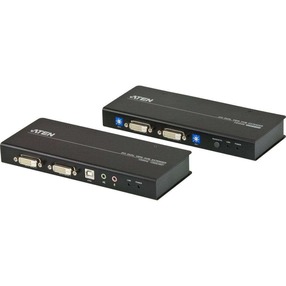 ATEN CE604 KVM Extender, 2x DVI, Audio, USB, RS232-7
