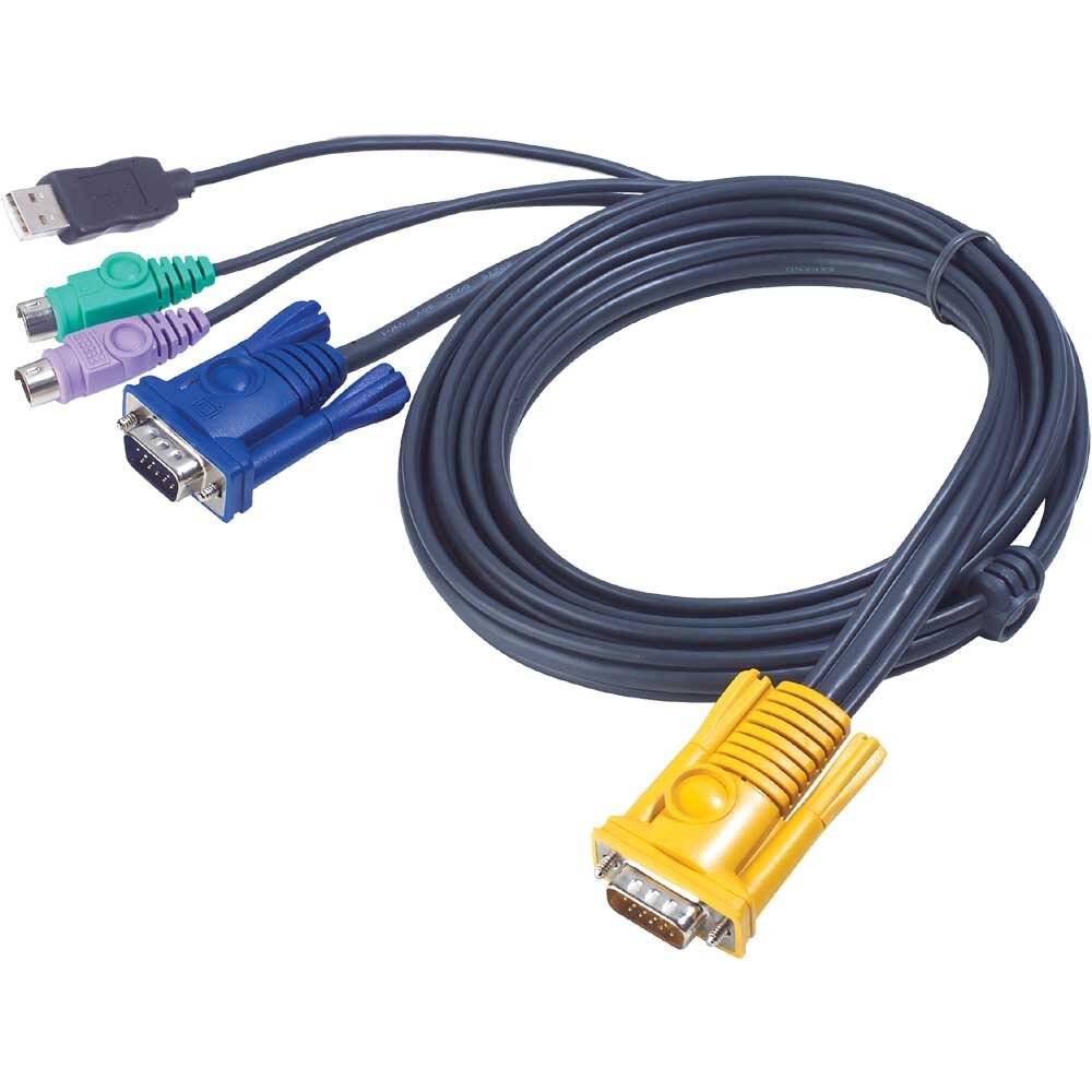 ATEN KVM Anschlusskabel [2x PS/2-Stecker, USB 2.0 Stecker A, SPHD-15-Stecker - 1x SPHD-15-Stecker] 3.00 m Schwarz-9
