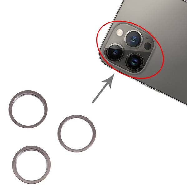 3 Stk Back Kamera Linsen Fassung Schutz für Apple iPhone 13 Pro Max Schwarz