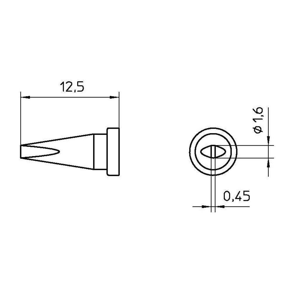 Weller Lötspitze Serie LT, Meißelform, LT ASL/Ø 1,6 mm, gerade-1