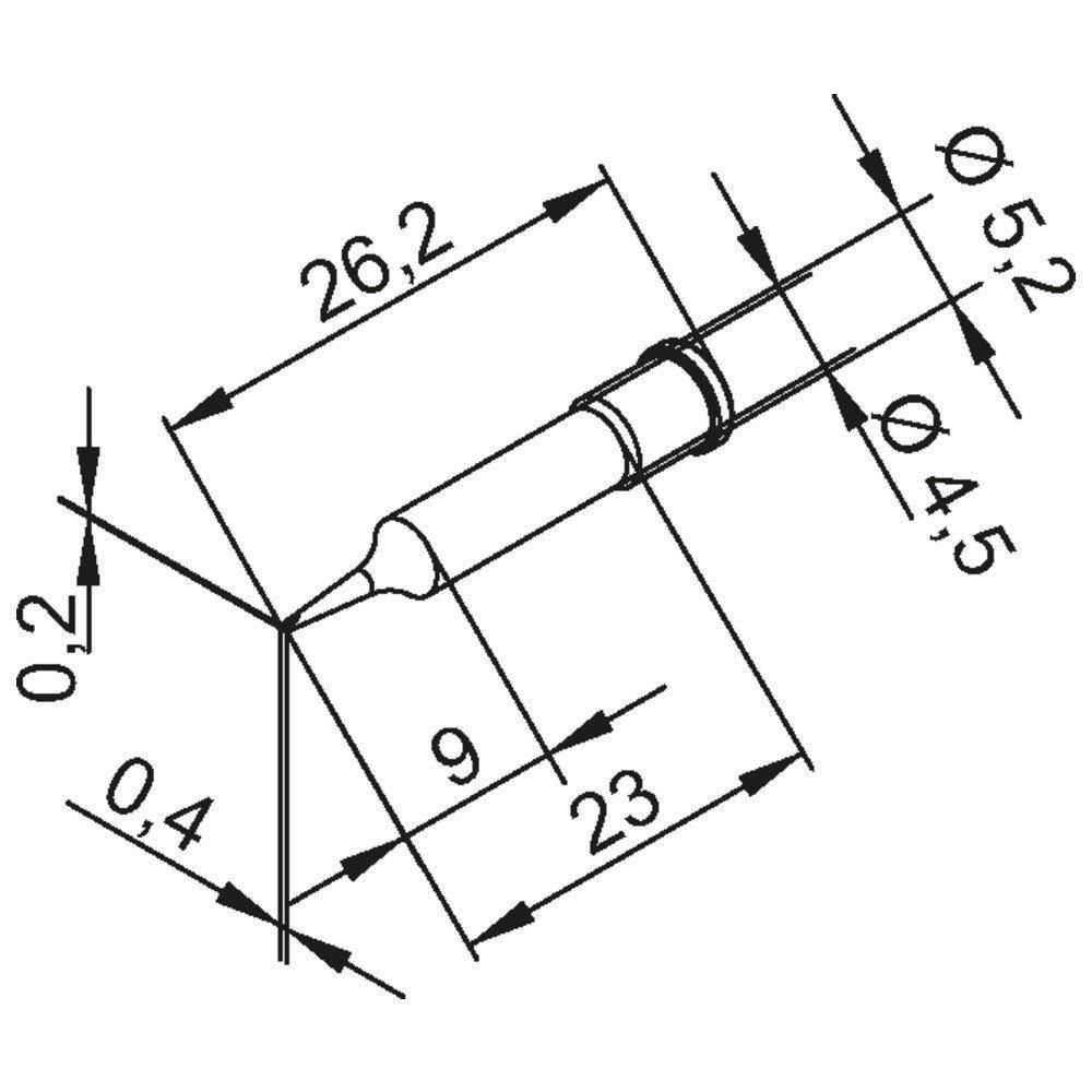Lötspitze für i-Tool, gerade, meißelförmig, 10,0 mm, 0102CDLF100-1
