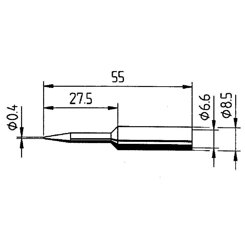 Lötspitze gerade, bleistiftspitz, 0,4 mm, 0832UD-1