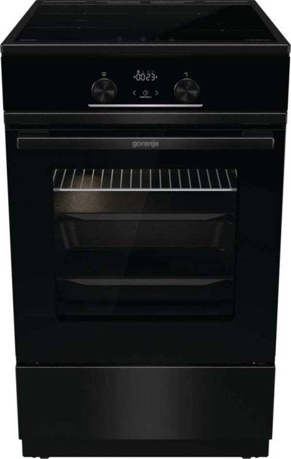 Gorenje GEIT5C60BPG Elektroherd, Freistehender Herd, Schwarz, Berührung, Schwarz, Front / Top front, Metall, Glas
