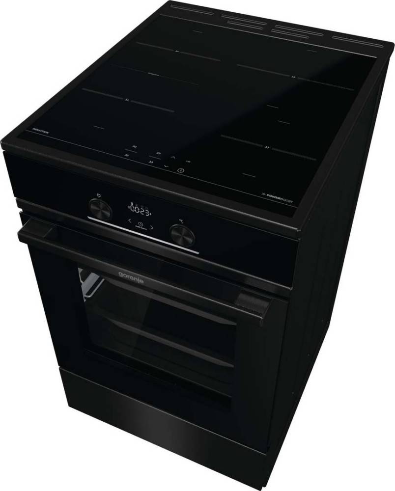 Gorenje GEIT5C60BPG Elektroherd, Freistehender Herd, Schwarz, Berührung, Schwarz, Front / Top front, Metall, Glas-2