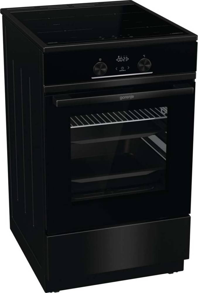 Gorenje GEIT5C60BPG Elektroherd, Freistehender Herd, Schwarz, Berührung, Schwarz, Front / Top front, Metall, Glas-3