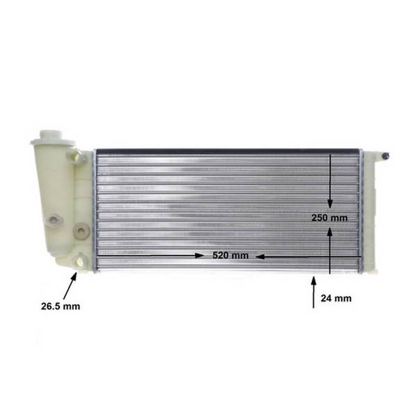 Kühler Motor Rippen mechanisch gefügt 519 mm - 248 mm MAHLE für u.a. LANCIA Y10