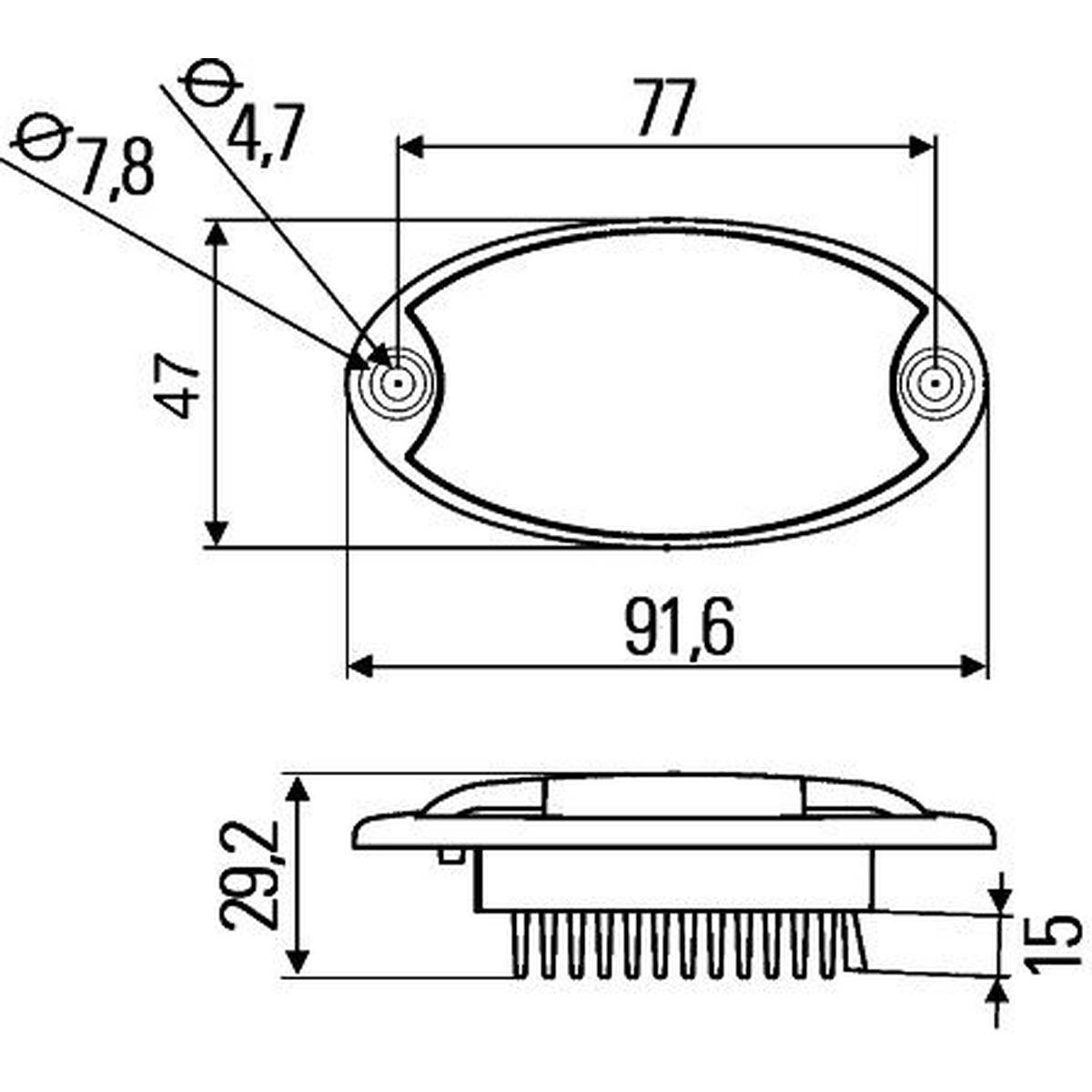 HELLA 2JA 343 570-011 Innenraumleuchte - Mini OvalLED G-LED - LED - 12V - 6.0W - LED - Einbau - Lich-1