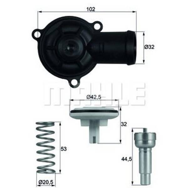 Thermostat Kühlmittel Temp 87 °C mit Dichtung MAHLE für u.a. SKODA FABIA
