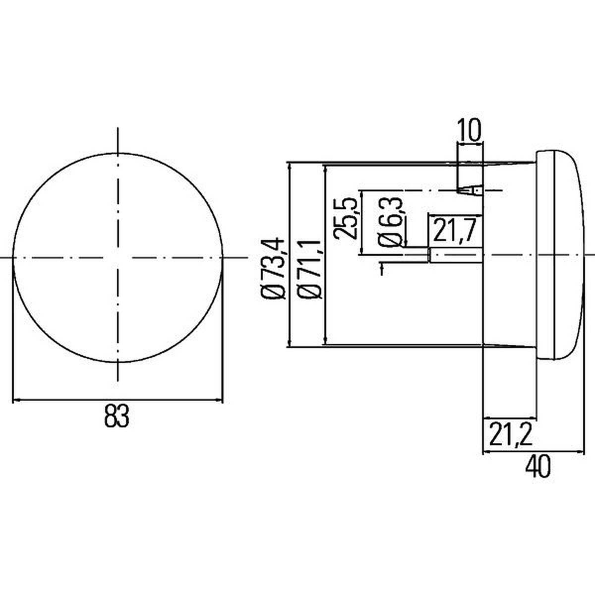 Nebelschlussleuchte hinten 12 V P21W Halogen HELLA für HYMER-1