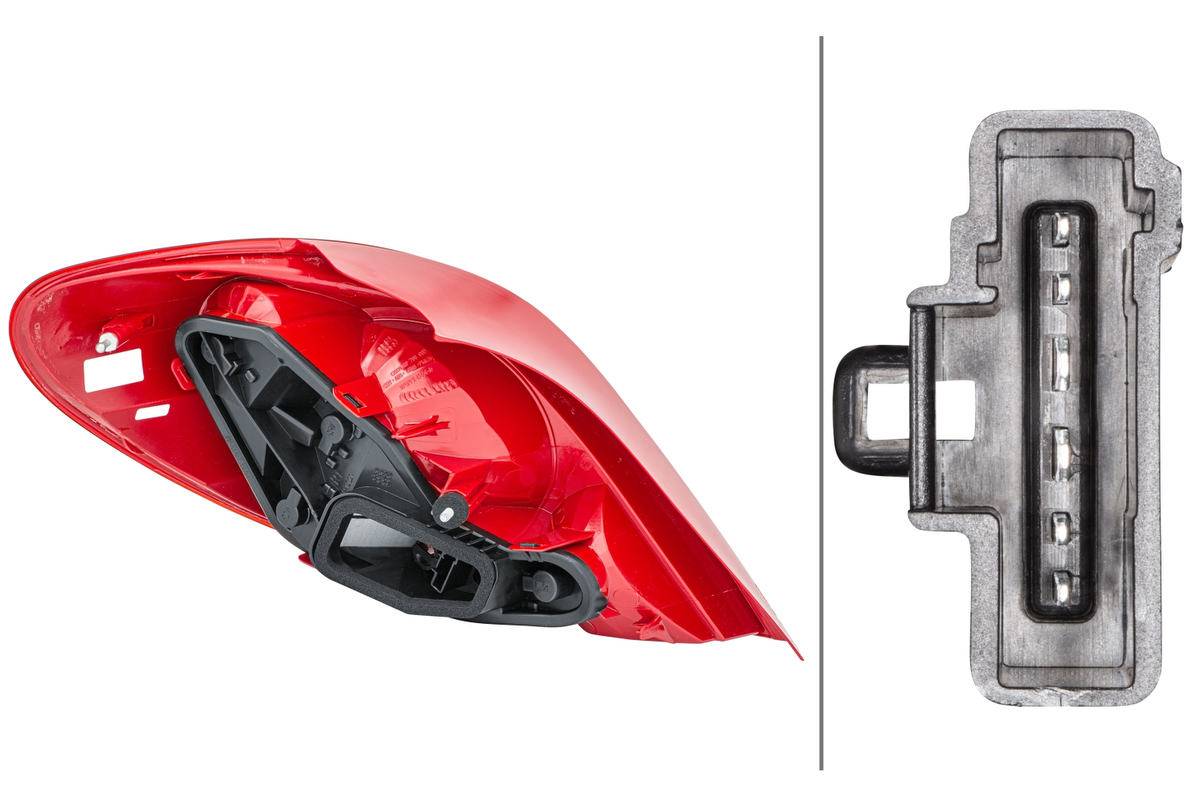 Rückleuchte rechts 12 V W5W Glühlampen-Technologie HELLA für PEUGEOT 207/207+-1