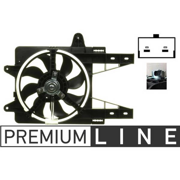 Lüfter Motorkühlung 12 V 100 W Ø 300 mm elektrisch MAHLE für u.a. FIAT PUNTO