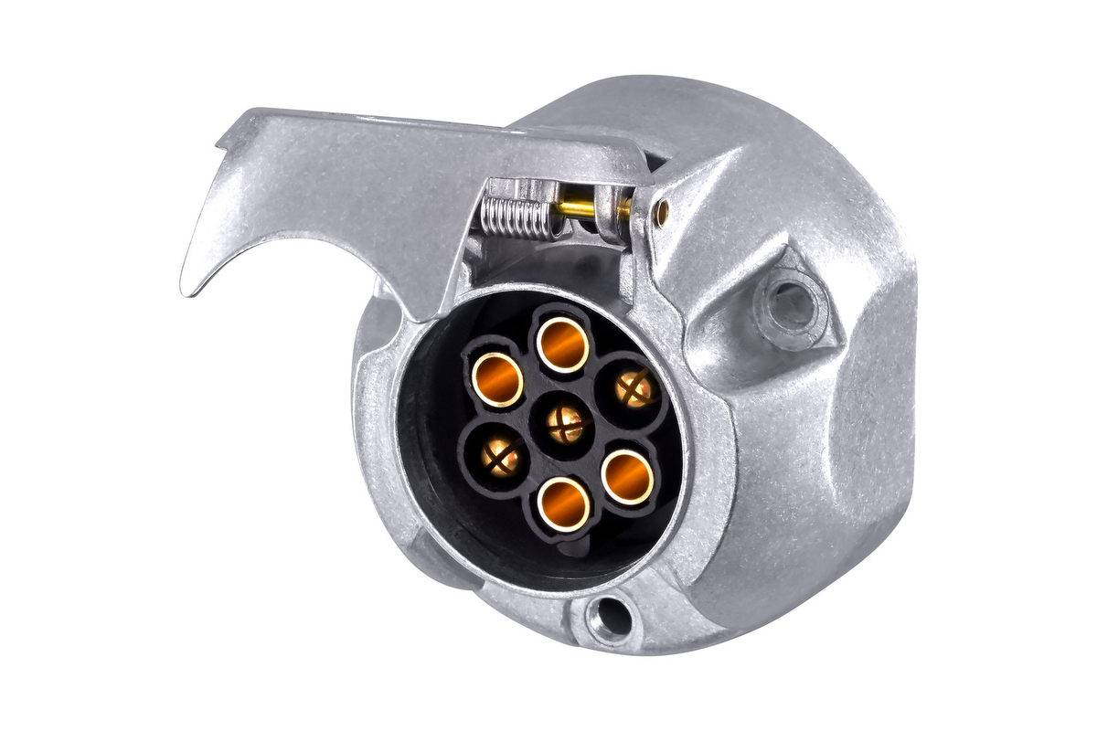 HELLA 8JB 001 941-001 Steckdose - 12V - 7-polig - Zinnbronze - Metallgehäuse - DIN/ISO: 1724-0