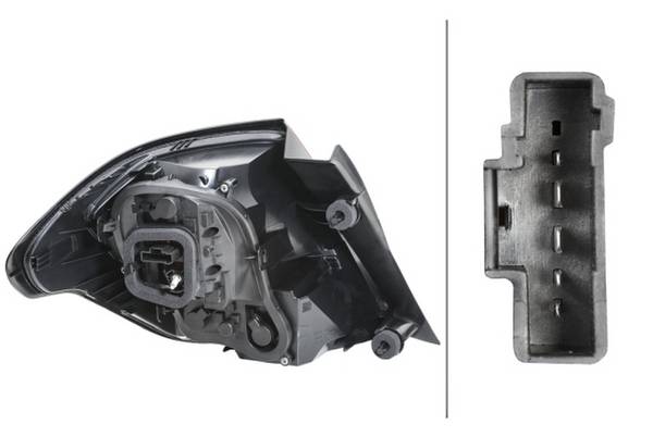Rückleuchte links 12 V PY21W Glühlampen-Technologie HELLA für u.a. CITROËN C4
