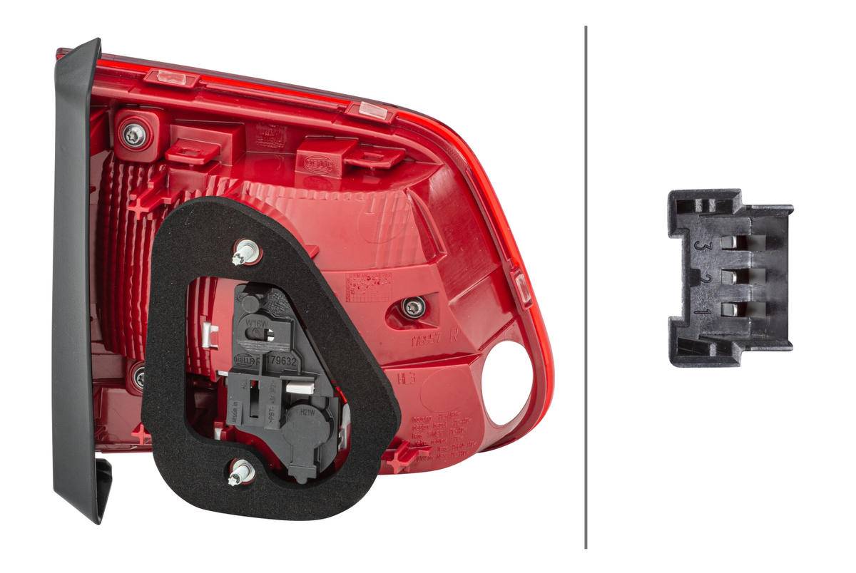 Rückleuchte rechts 12 V W16W Glühlampen-Technologie HELLA für VW TIGUAN-1