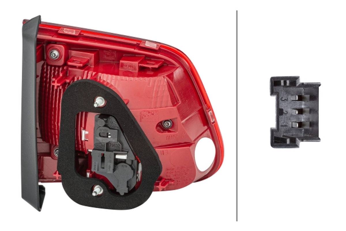 Rückleuchte rechts 12 V W16W Glühlampen-Technologie HELLA für VW TIGUAN-2