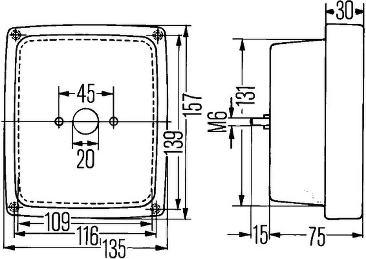 Rückfahrleuchte hinten 24 V P21W Halogen HELLA für u.a. FAUN-4