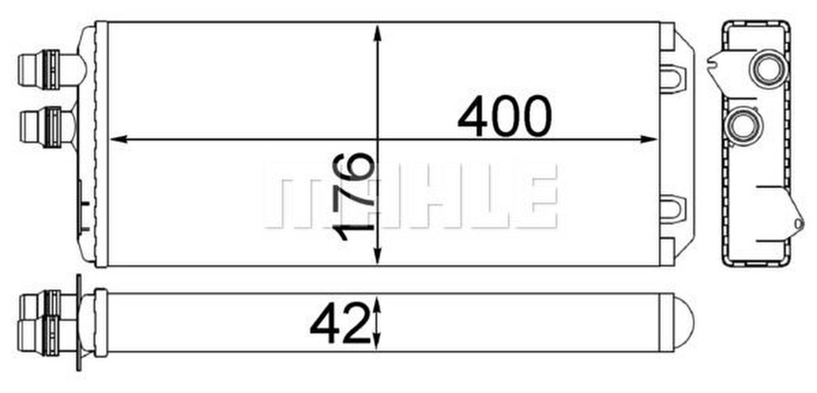 Wärmetauscher Innenraumheizung Alu 400 mm - 176 mm MAHLE für u.a. IVECO STRALIS-1