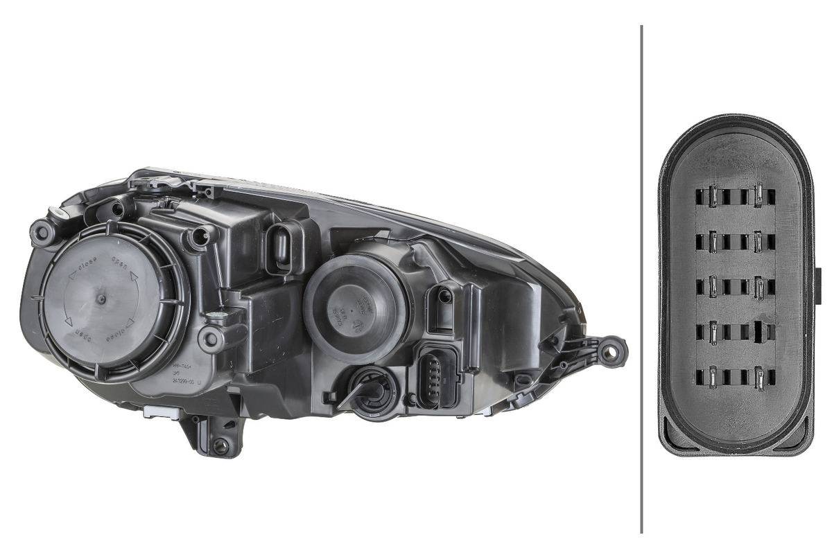 Hauptscheinwerfer rechts 12 V H7/H7 Halogen HELLA für u.a. VW GOLF-2