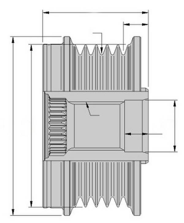 Generatorfreilauf Ø 55 mm M16x1,5 6 Rillen HELLA für u.a. RENAULT CLIO