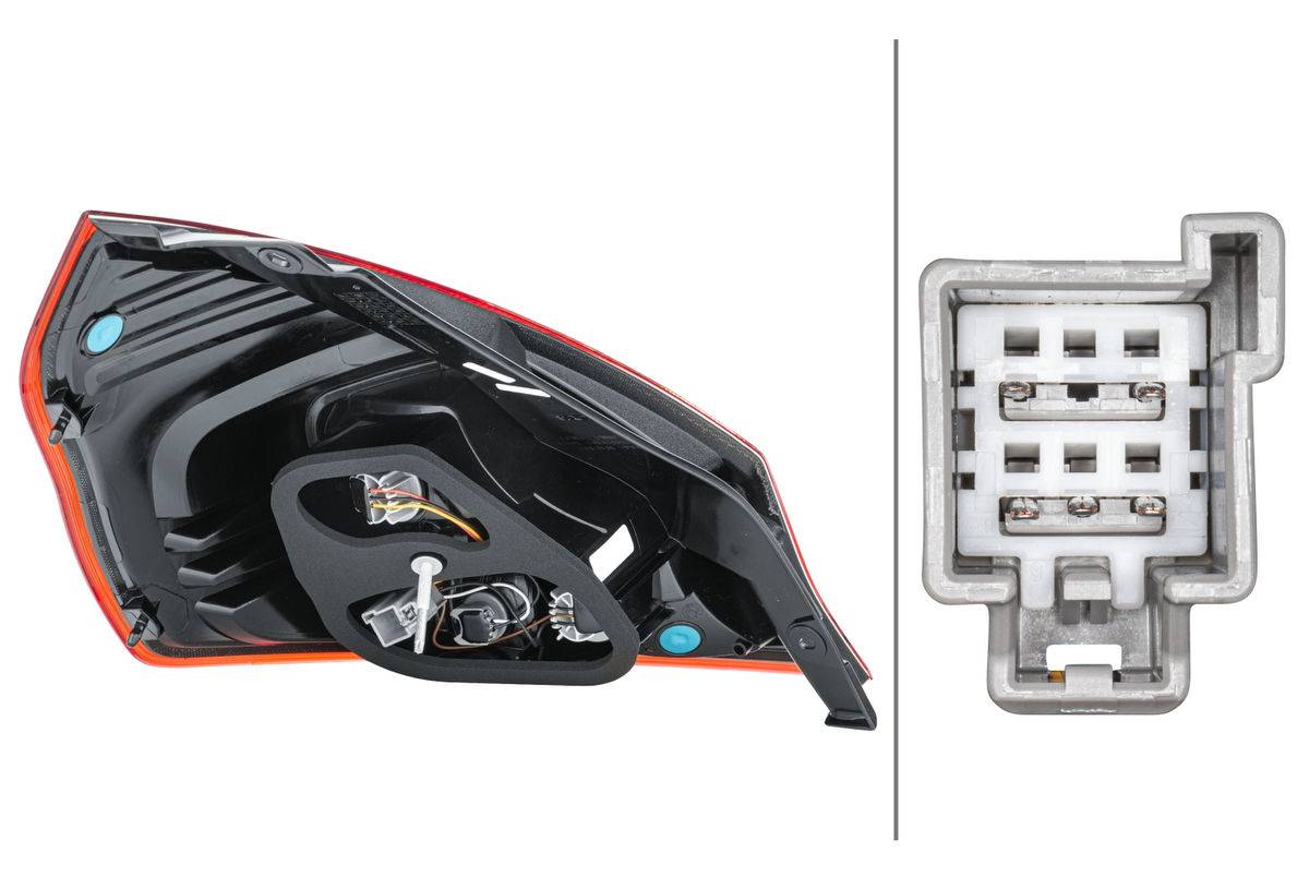 Rückleuchte rechts 12 V W16W Glühlampen-Technologie HELLA für u.a. FORD FIESTA-1
