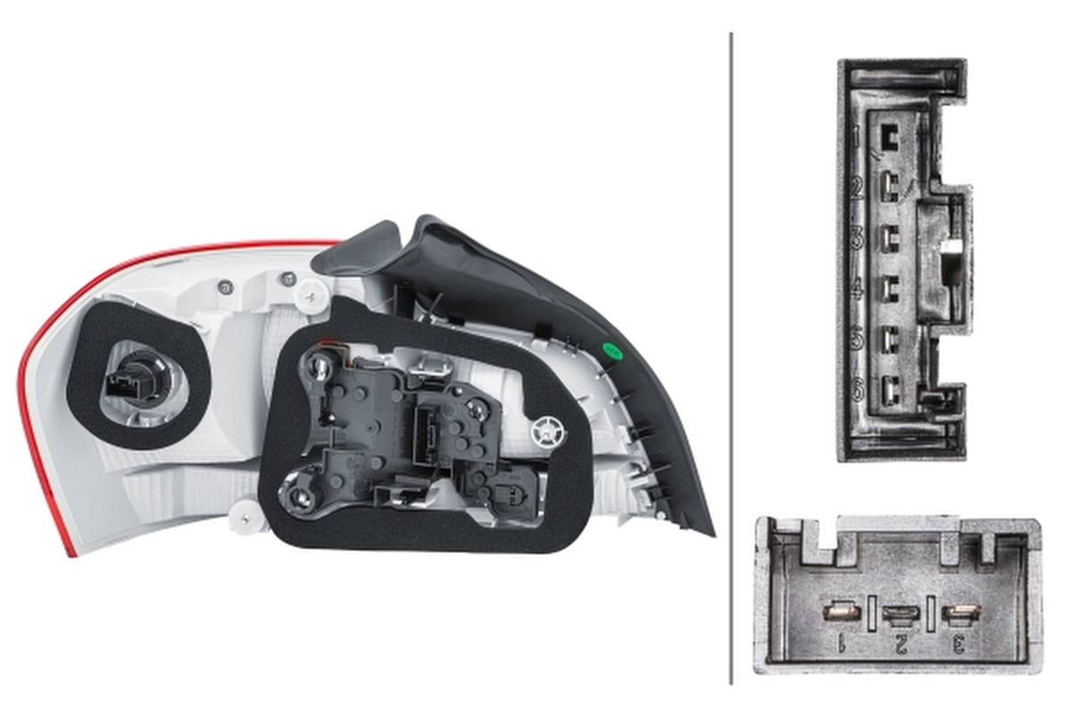 Rückleuchte rechts 12 V W16W Halogen HELLA passend für u.a. BMW 1er-2