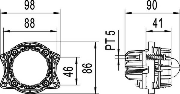 Hauptscheinwerfer rechts 12 V LED HELLA universell einsetzbar für diverse Fzg.