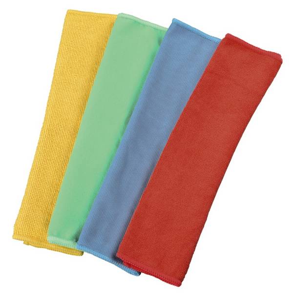 hama 00111391 Mikrofasertücher, 30 x 30 cm, Blau/Grün/Gelb/Rot