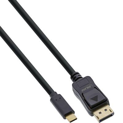 InLine USB Display Kabel, USB Typ-C Stecker zu DisplayPort Stecker (DP Alt Mode), 4K2K, schwarz, 5m - 64125