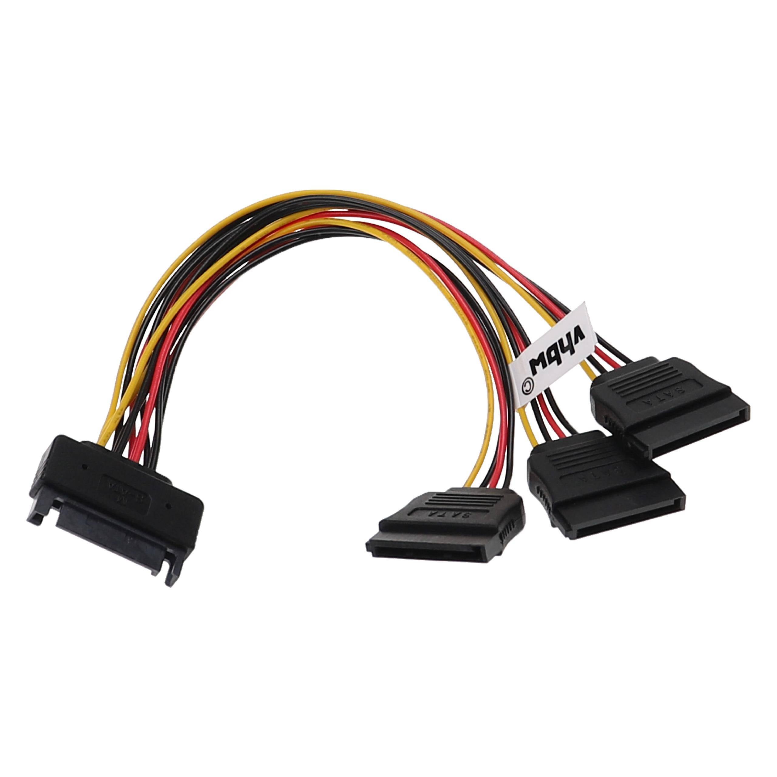 vhbw SATA Stromkabel auf 3x SATA Buchse für Festplatte | Netzteil - 14,5 cm-2