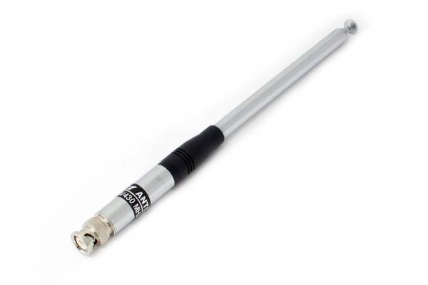 vhbw Antenne kompatibel mit Weierwei VEV-3288S Funkgerät | Ausziehbar, 23,3 cm - 120 cm, BNC Stecker Silber