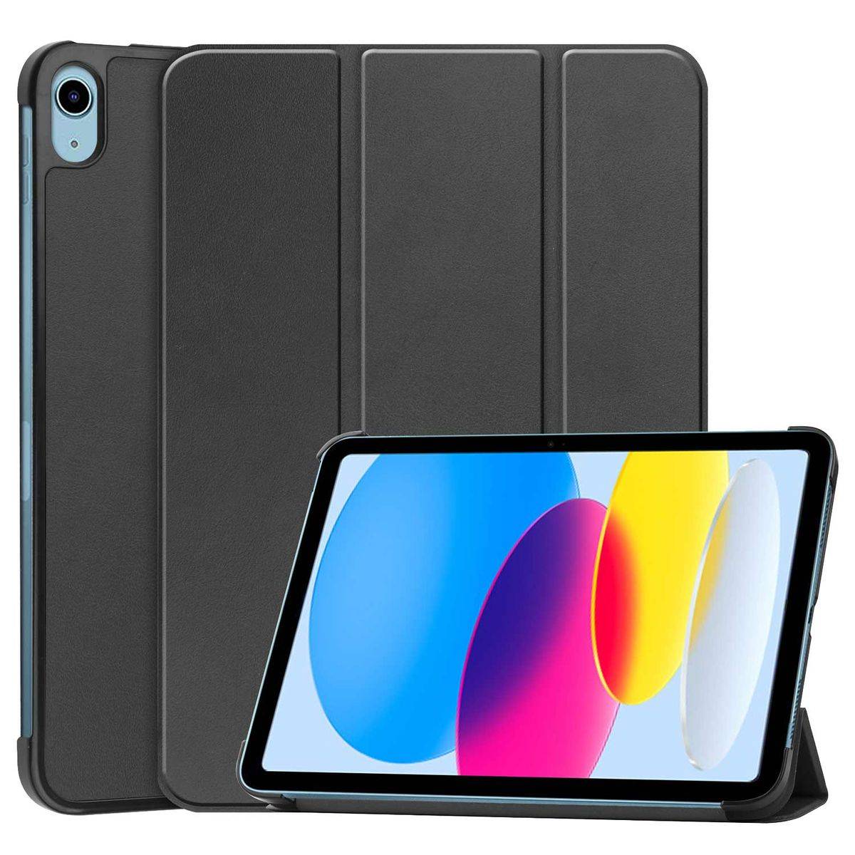 Für Apple iPad 11. Gen A16 2025 / 10.9 2022 3folt Wake UP Smart Schwarz Tasche Hülle-0
