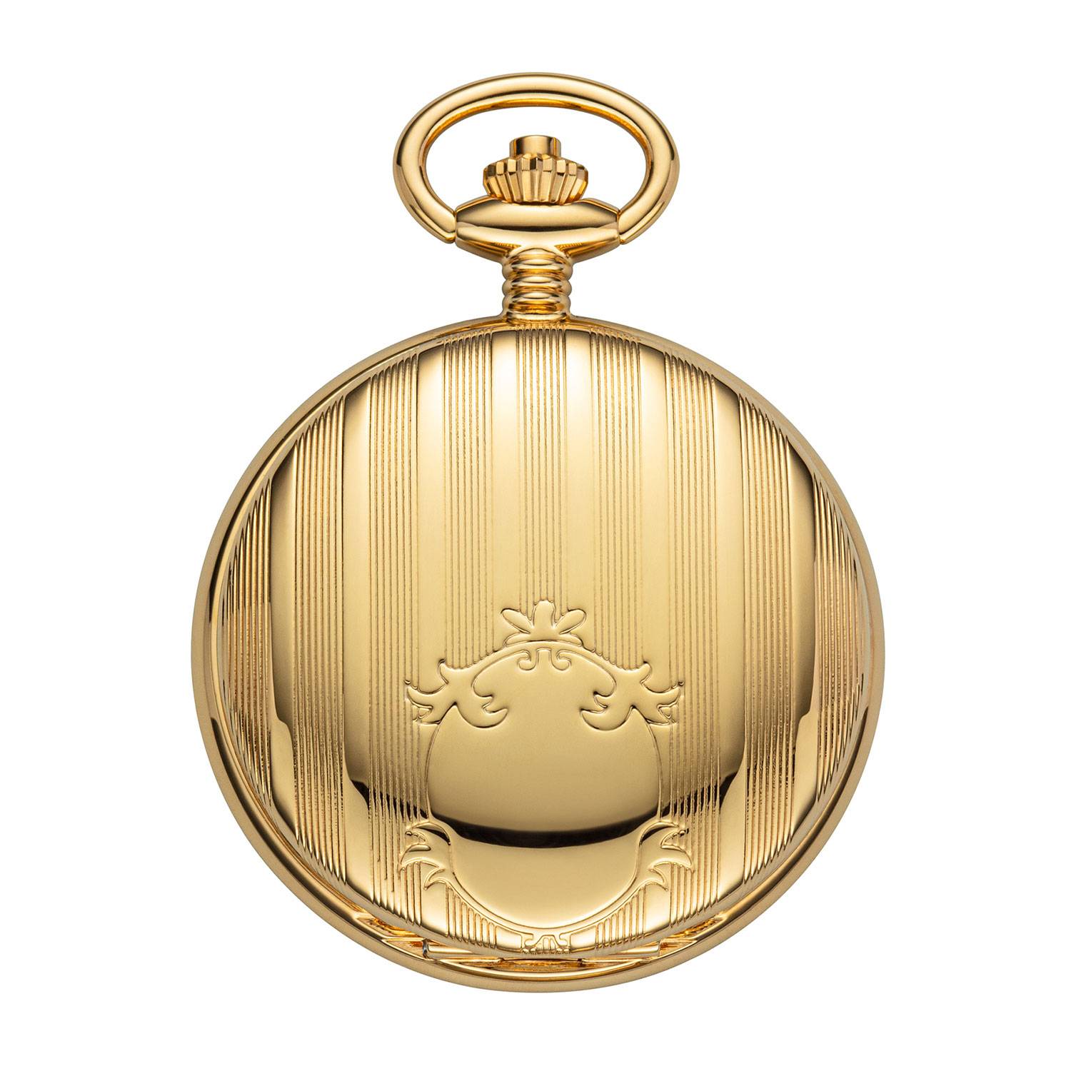 UMR RUHLA Taschenuhr TU-8836, Quarz, Edelstahl, Gold, Sprungdeckel-2