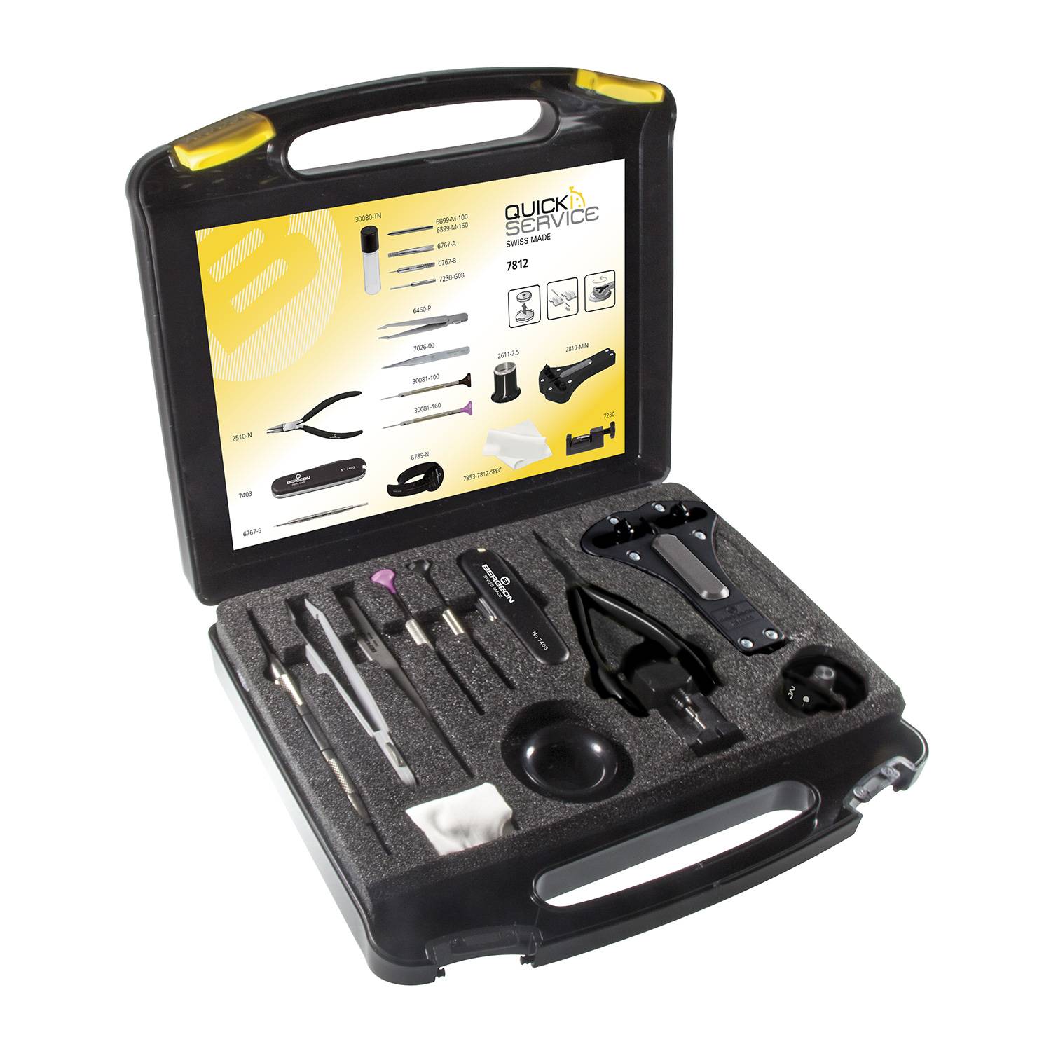 Bergeon 7812 Uhrenwerkzeug-Set, QUICK SERVICE, 18-teilig, swiss made-0
