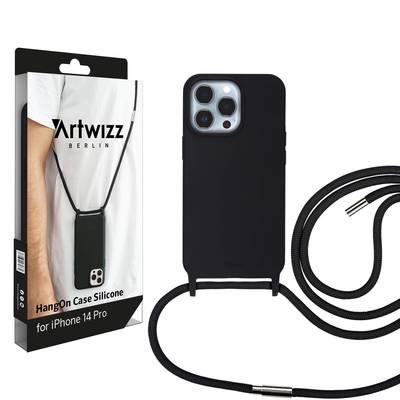 Artwizz HangOn Case Silicone - Handykette aus Silikon für iPhone 14 Pro, Black