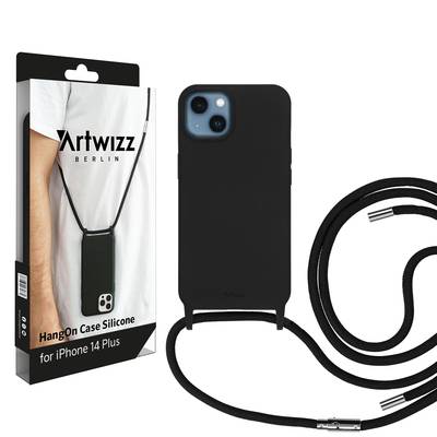 Artwizz HangOn Case Silicone - Handykette aus Silikon für iPhone 14 Plus, Black